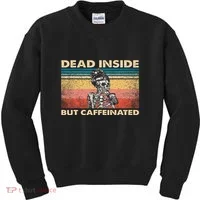 Dead Inside But Caffeinated Kids Sweatshirt thumb 0