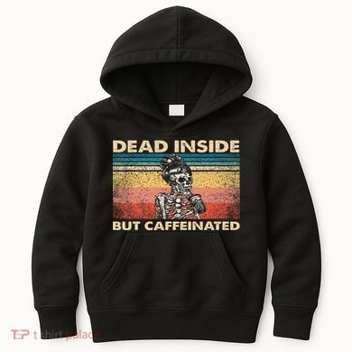 Dead Inside But Caffeinated Kids Hoodie