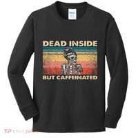 Dead Inside But Caffeinated Kids Long Sleeve Shirt thumb 0