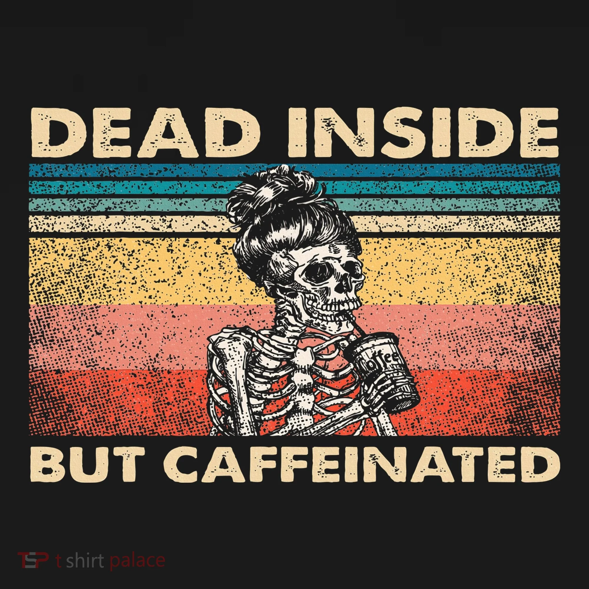 Dead Inside But Caffeinated Kids Long Sleeve Shirt