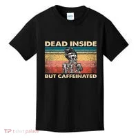 Dead Inside But Caffeinated Kids T-Shirt thumb 0