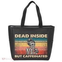 Dead Inside But Caffeinated Tote Bag thumb 0