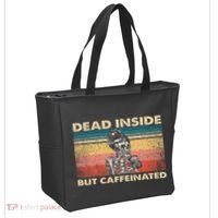 Dead Inside But Caffeinated Tote Bag thumb 2