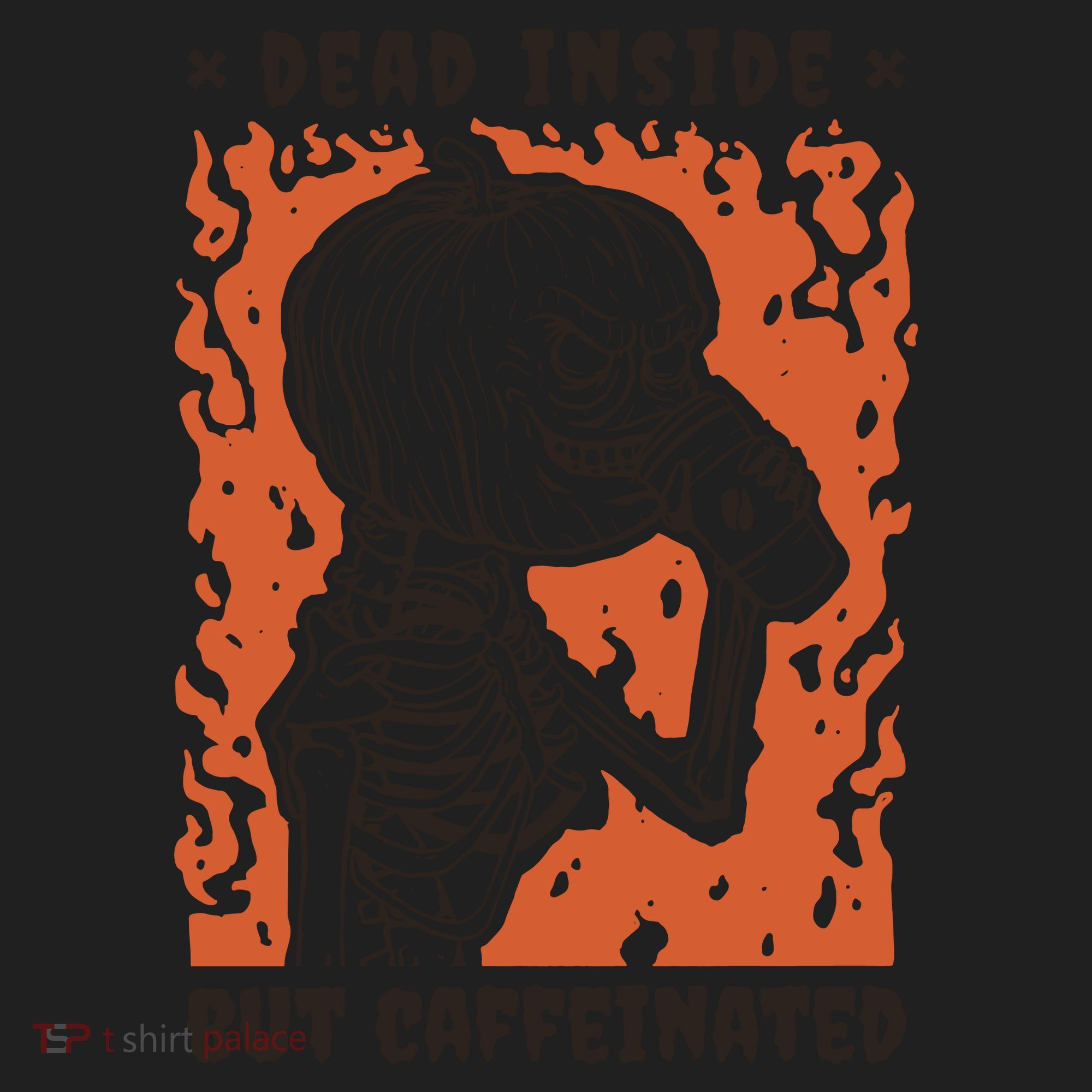 Dead Inside But Caffeinated Pumpkin Skeleton Women's Sweatshirt