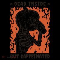 Dead Inside But Caffeinated Pumpkin Skeleton Backpack thumb 2