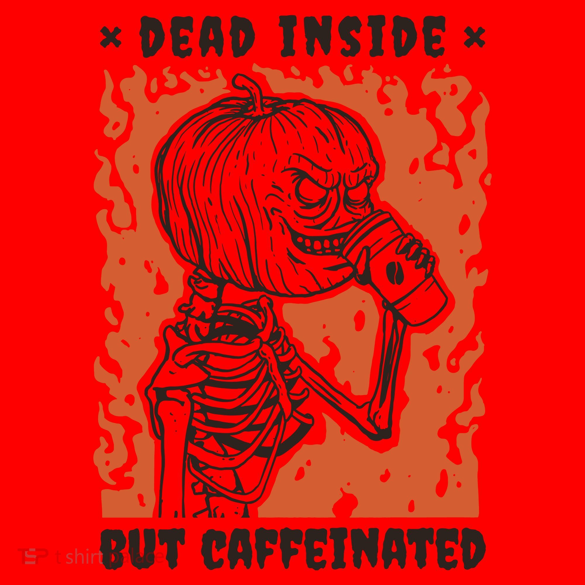 Dead Inside But Caffeinated Pumpkin Skeleton Santa Hat