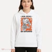 Dead Inside But Caffeinated Pumpkin Skeleton Hoodie thumb 5