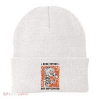 Dead Inside But Caffeinated Pumpkin Skeleton Beanie thumb 0