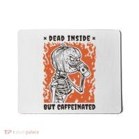 Dead Inside But Caffeinated Pumpkin Skeleton Mousepad thumb 0
