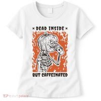 Dead Inside But Caffeinated Pumpkin Skeleton Women's T-Shirt thumb 0
