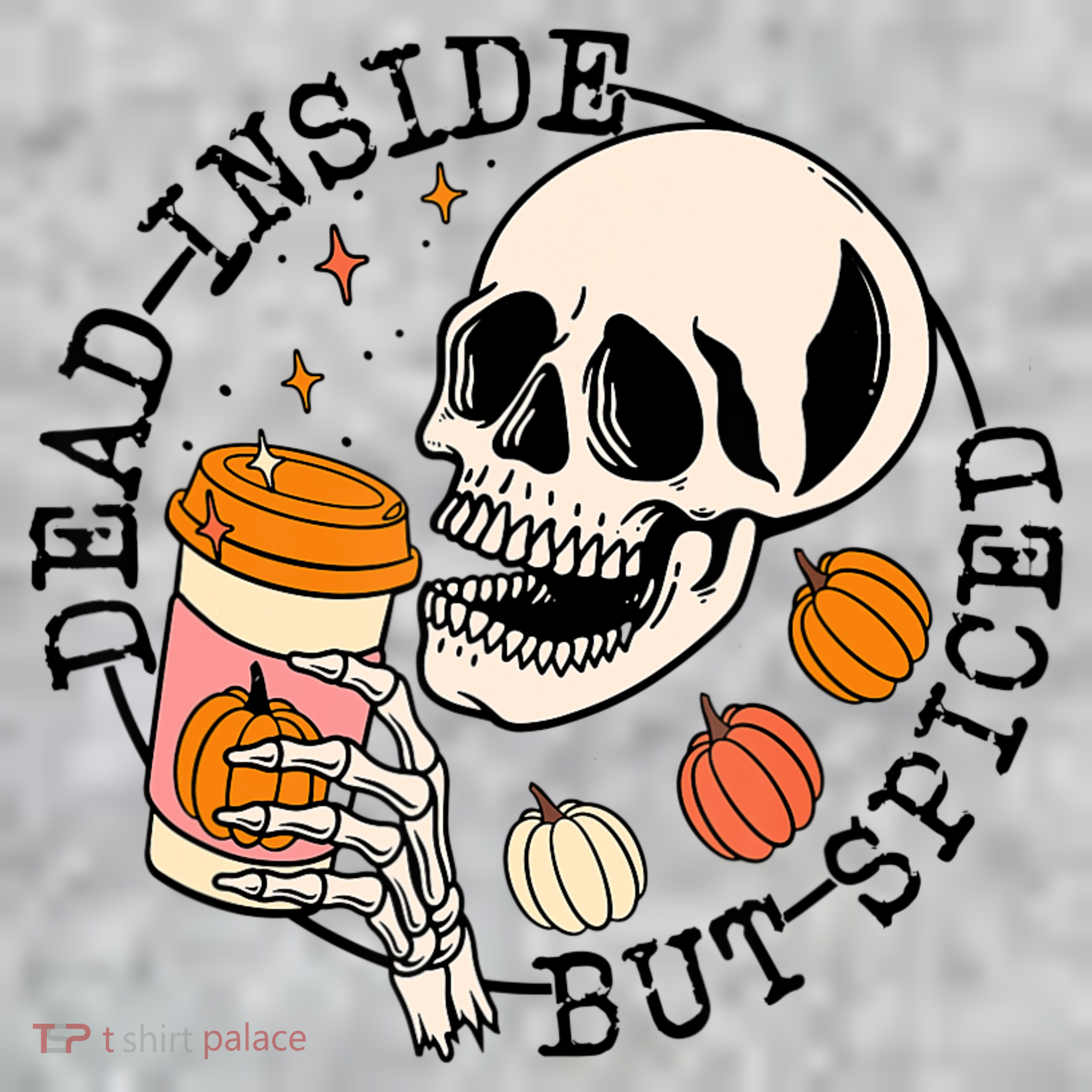 Dead Inside But Spiced Skull Pumpkin Latte Fall Thanksgiving Sweatshirt