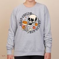 Dead Inside But Spiced Skull Pumpkin Latte Fall Thanksgiving Women's Sweatshirt thumb 0
