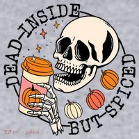 Dead Inside But Spiced Skull Pumpkin Latte Fall Thanksgiving Women's Sweatshirt thumb 2