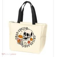 Dead Inside But Spiced Skull Pumpkin Latte Fall Thanksgiving Tote Bag thumb 3