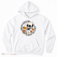 Dead Inside But Spiced Skull Pumpkin Latte Fall Thanksgiving Hoodie thumb 0