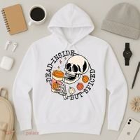 Dead Inside But Spiced Skull Pumpkin Latte Fall Thanksgiving Hoodie thumb 3