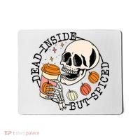 Dead Inside But Spiced Skull Pumpkin Latte Fall Thanksgiving Mousepad thumb 0