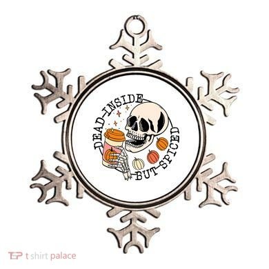Dead Inside But Spiced Skull Pumpkin Latte Fall Thanksgiving Ornament