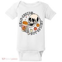 Dead Inside But Spiced Skull Pumpkin Latte Fall Thanksgiving Baby Bodysuit thumb 0