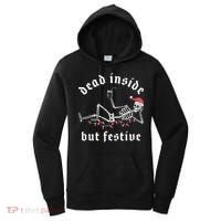 Dead Inside But Festive Christmas Skeleton Drinking Love Women's Hoodie thumb 0