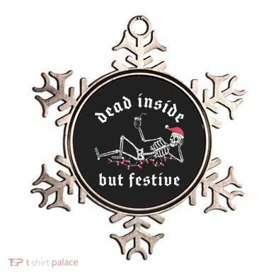 Dead Inside But Festive Christmas Skeleton Drinking Love Ornament