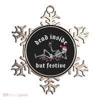 Dead Inside But Festive Christmas Skeleton Drinking Love Ornament thumb 0