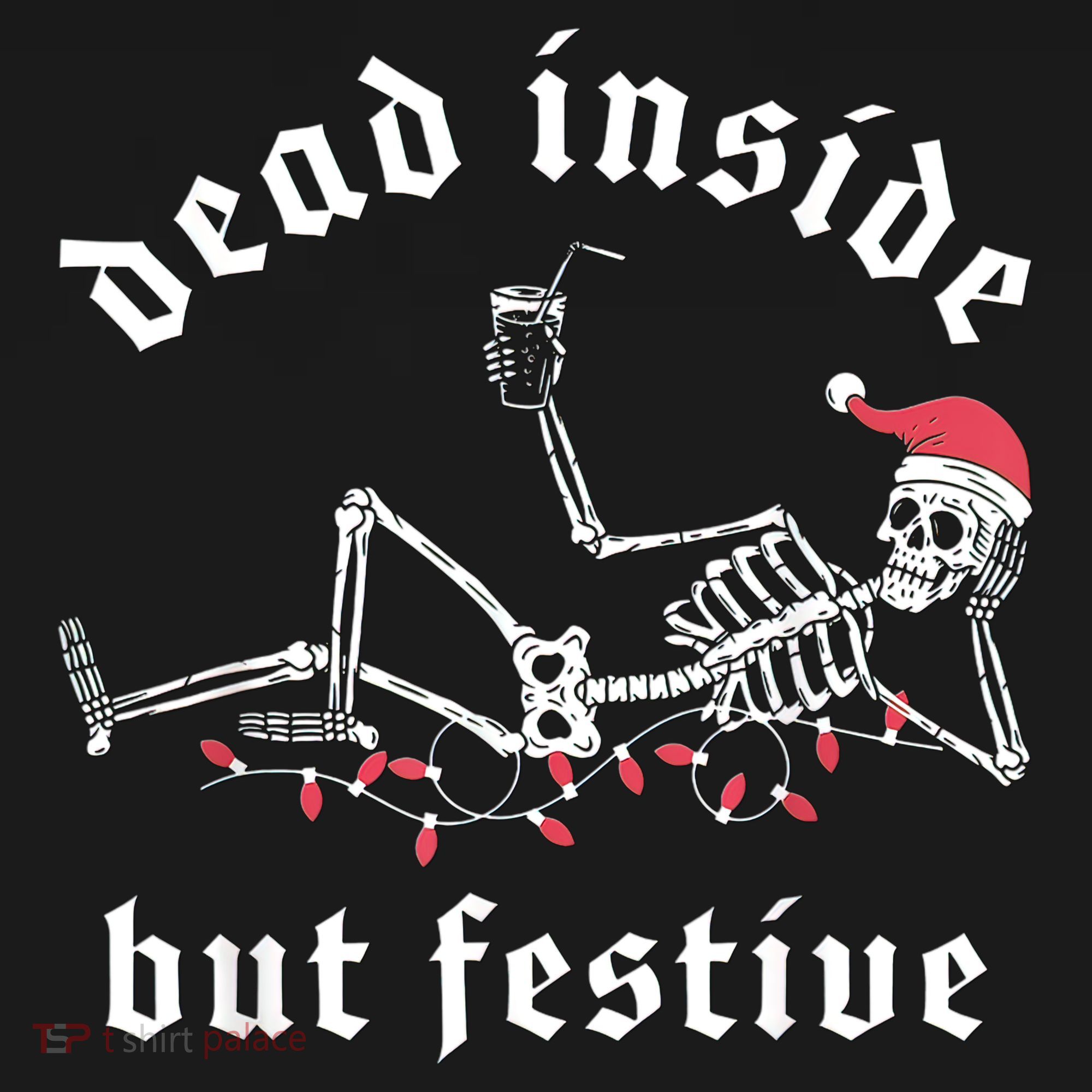Dead Inside But Festive Christmas Skeleton Drinking Love Tote Bag
