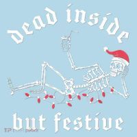 Dead Inside But Festive Christmas Skeleton Drinking Love Toddler T-Shirt thumb 4