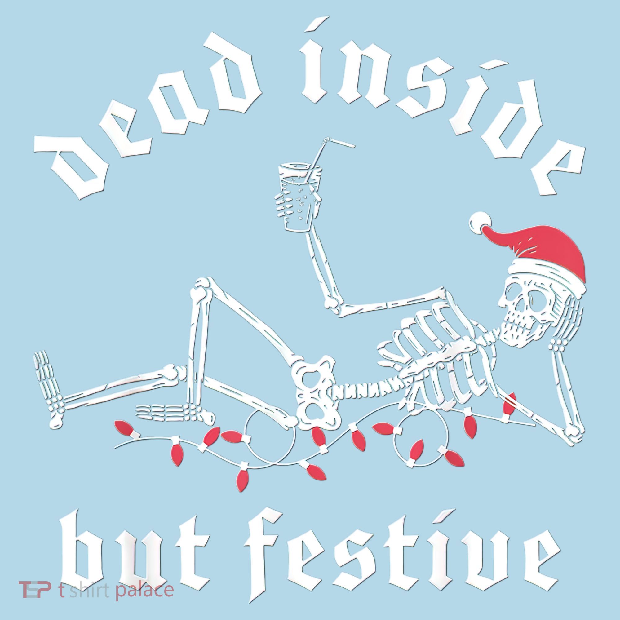 Dead Inside But Festive Christmas Skeleton Drinking Love Visor