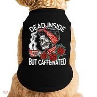 Dead Inside But Caffeinated Skeleton Coffee Doggie Tank thumb 0