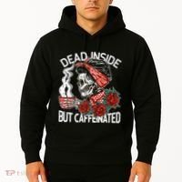 Dead Inside But Caffeinated Skeleton Coffee Hoodie thumb 2