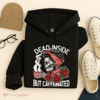 Dead Inside But Caffeinated Skeleton Coffee Hoodie thumb 4