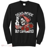 Dead Inside But Caffeinated Skeleton Coffee Sweatshirt thumb 0