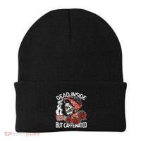 Dead Inside But Caffeinated Skeleton Coffee Beanie thumb 0