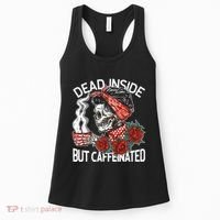 Dead Inside But Caffeinated Skeleton Coffee Women's Tank Top thumb 0