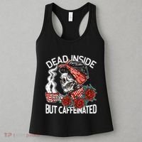 Dead Inside But Caffeinated Skeleton Coffee Women's Tank Top thumb 3