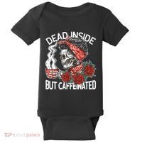 Dead Inside But Caffeinated Skeleton Coffee Baby Bodysuit thumb 0