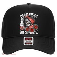 Dead Inside But Caffeinated Skeleton Coffee Hat thumb 0