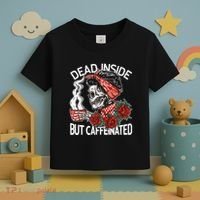 Dead Inside But Caffeinated Skeleton Coffee Toddler T-Shirt thumb 3