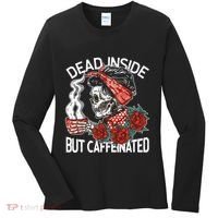 Dead Inside But Caffeinated Skeleton Coffee Women's Long Sleeve Shirt thumb 0