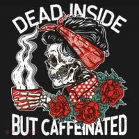 Dead Inside But Caffeinated Skeleton Coffee Kids Hoodie thumb 5