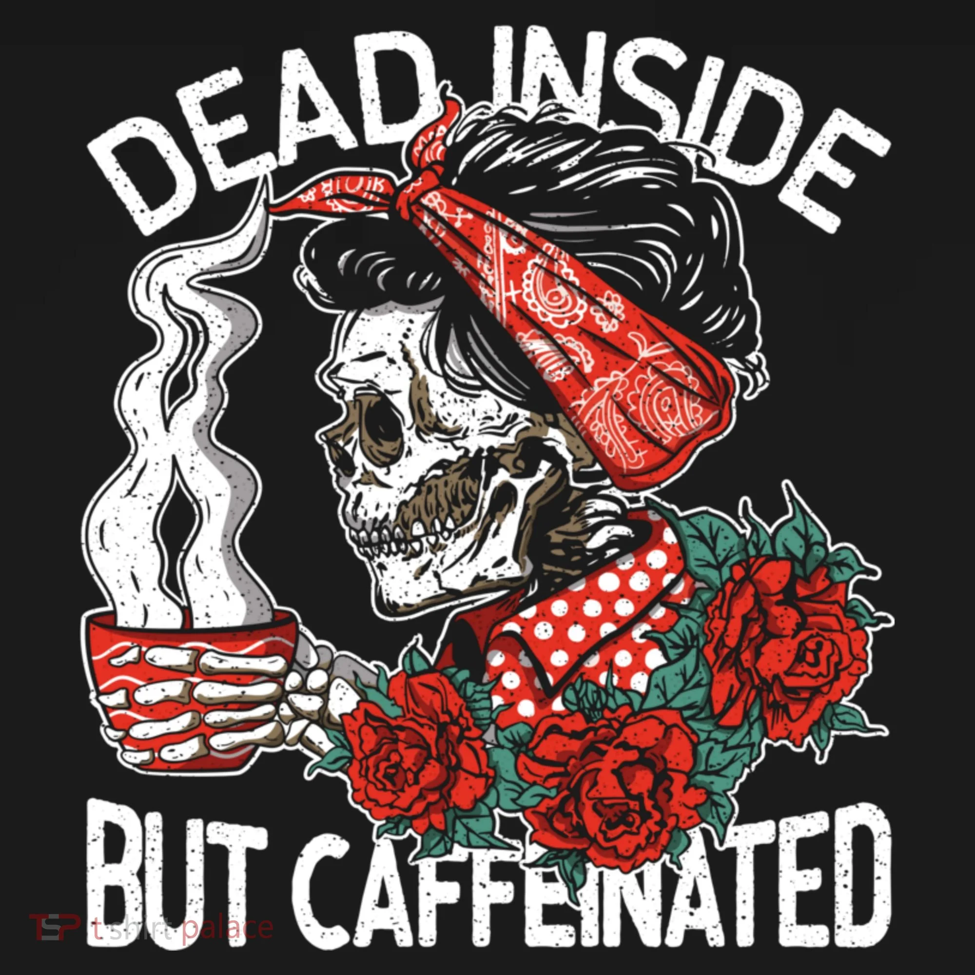 Dead Inside But Caffeinated Skeleton Coffee Kids Long Sleeve Shirt