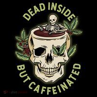 Dead Inside But Caffeinated Coffee Lover Skull Skeleton Doggie Tank thumb 4