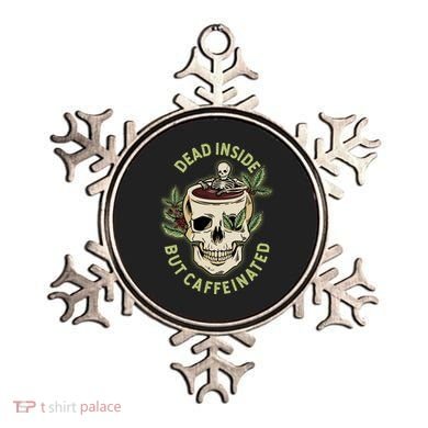 Dead Inside But Caffeinated Coffee Lover Skull Skeleton Ornament