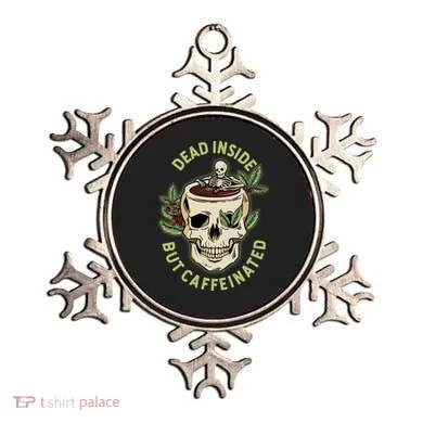 Dead Inside But Caffeinated Coffee Lover Skull Skeleton Ornament