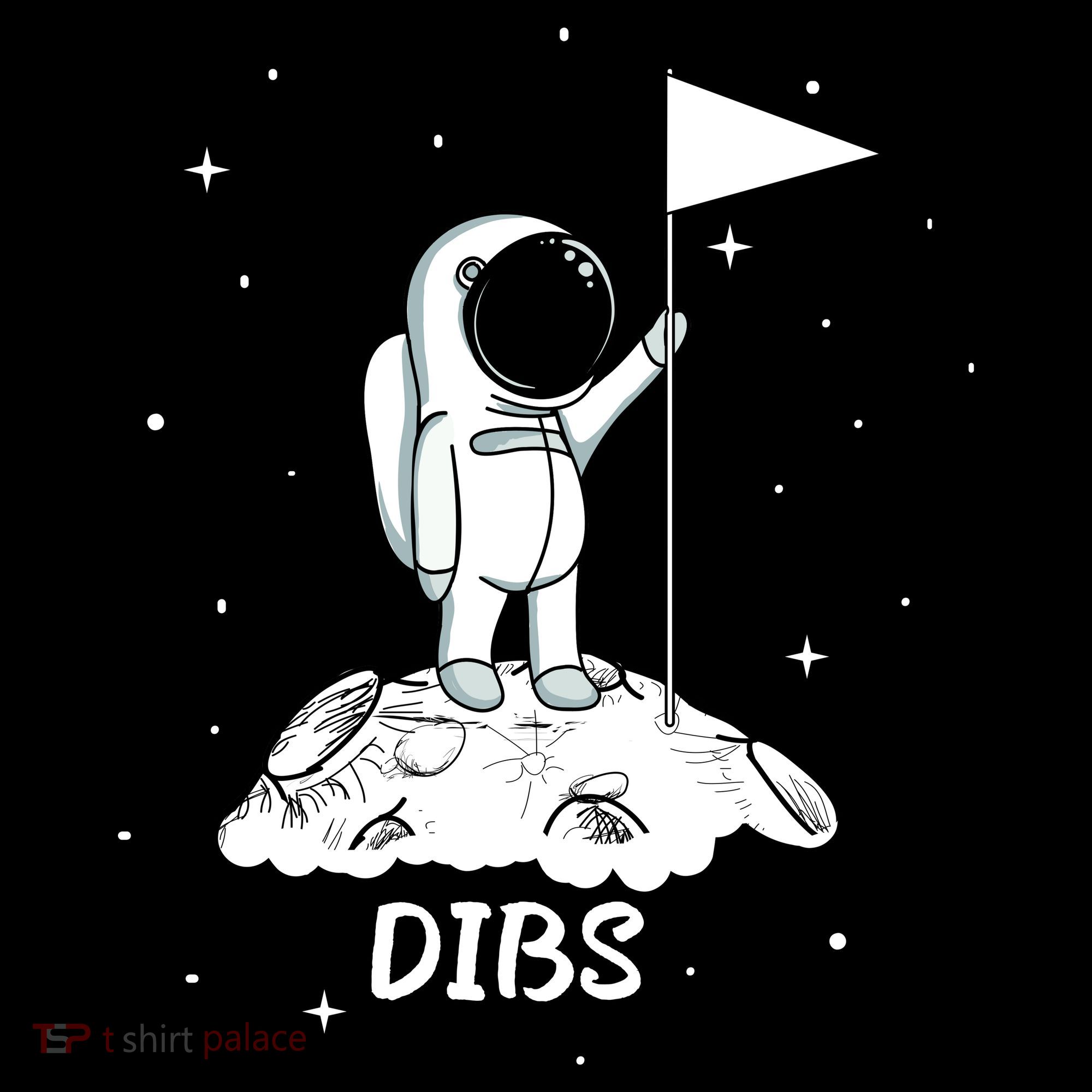 Dibs Flag On Moon Astronaut USA-Made Doggie Bandana