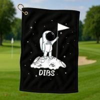 Dibs Flag On Moon Astronaut Golf Towel thumb 1
