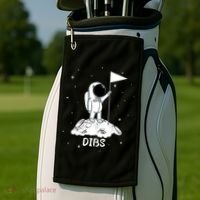 Dibs Flag On Moon Astronaut Golf Towel thumb 2