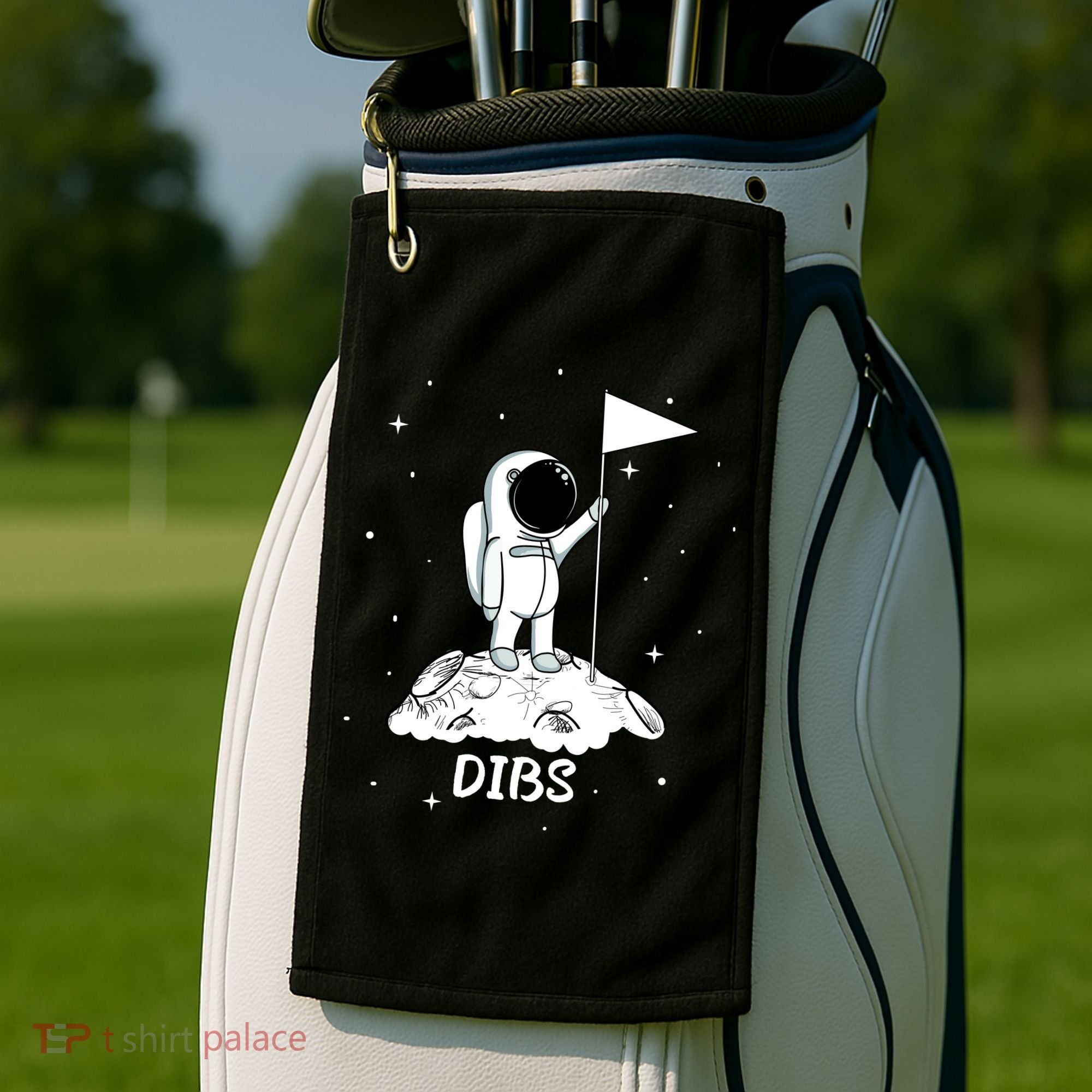 Dibs Flag On Moon Astronaut Golf Towel
