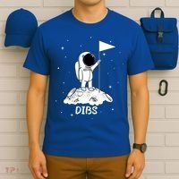 Dibs Flag On Moon Astronaut T-Shirt thumb 6